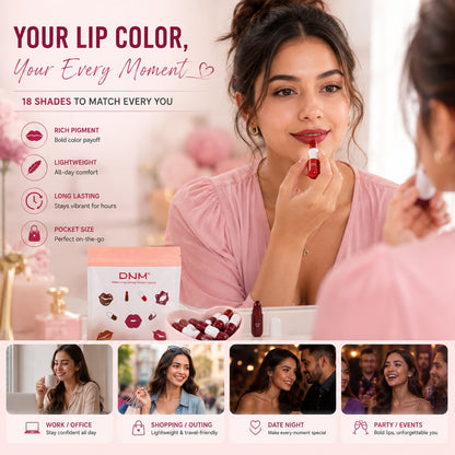 Imported Mini Capsule Lipstick Pack 18 PCS – Long Lasting, Moisturizing & Portable