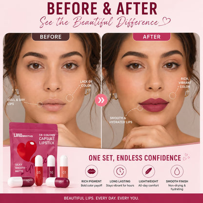 Imported Mini Capsule Lipstick Pack 18 PCS – Long Lasting, Moisturizing & Portable
